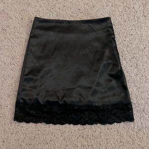 Princess Polly- black mini skirt with lace trim